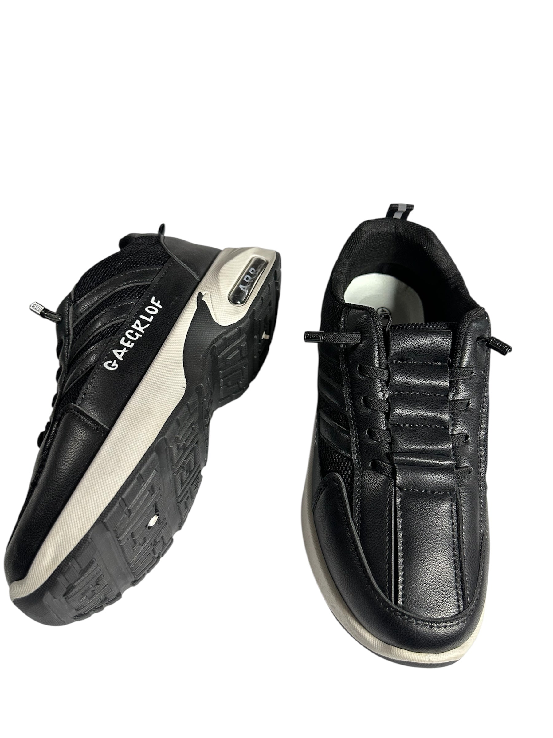 Black Stretch Lace Comfort Sneakers for Women