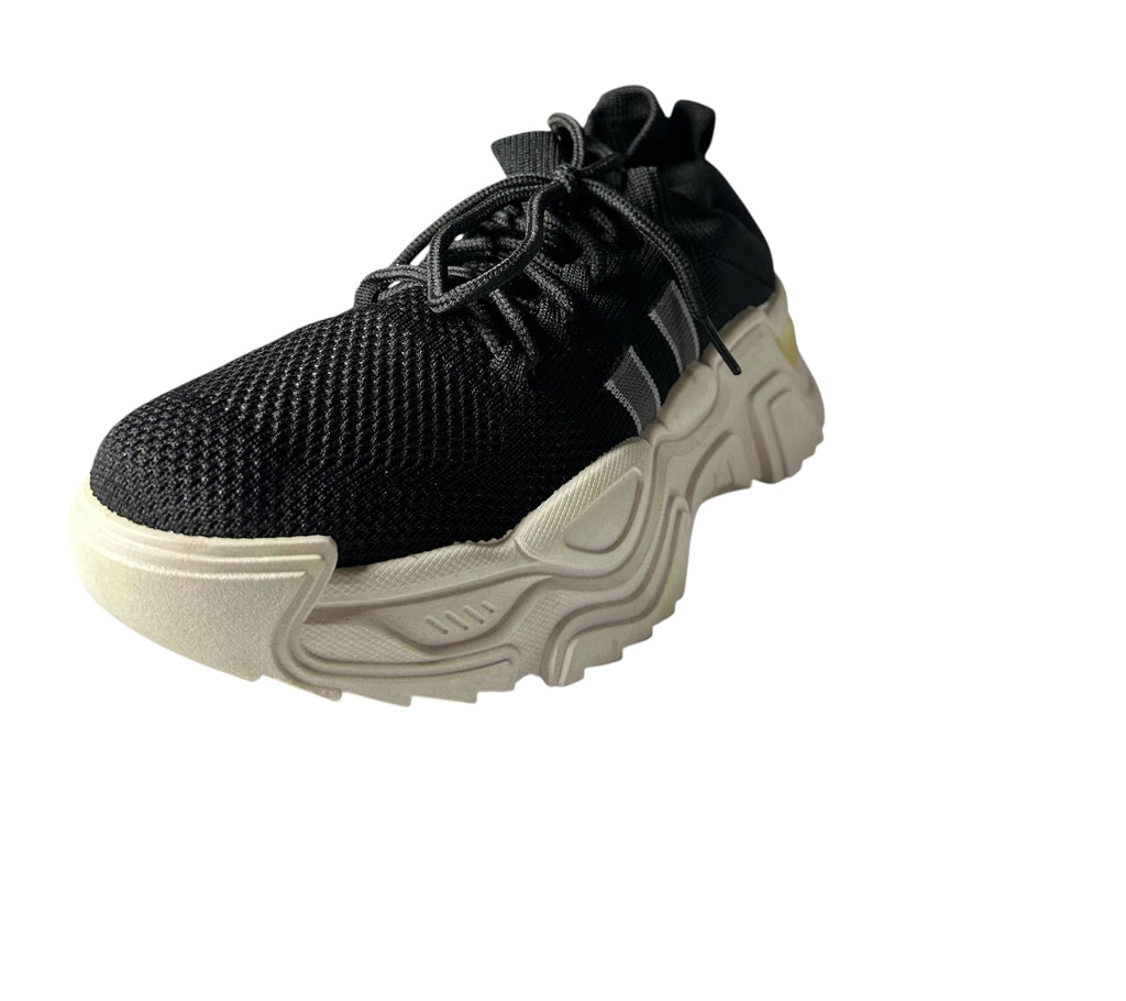 Black Double Sole Jogger Shoes – 2 Inch Height Increase