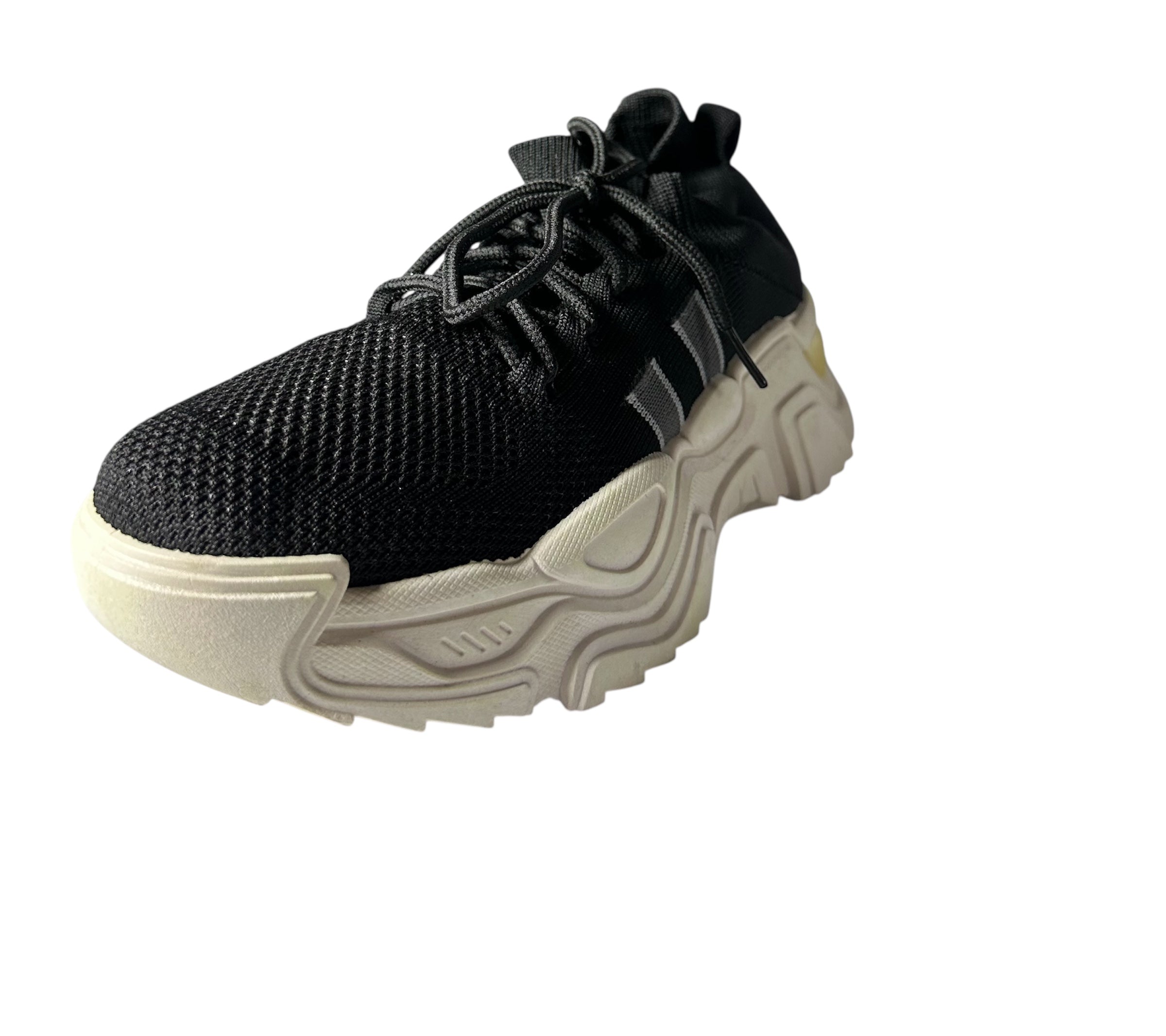 Black Double Sole Jogger Shoes – 2 Inch Height Increase