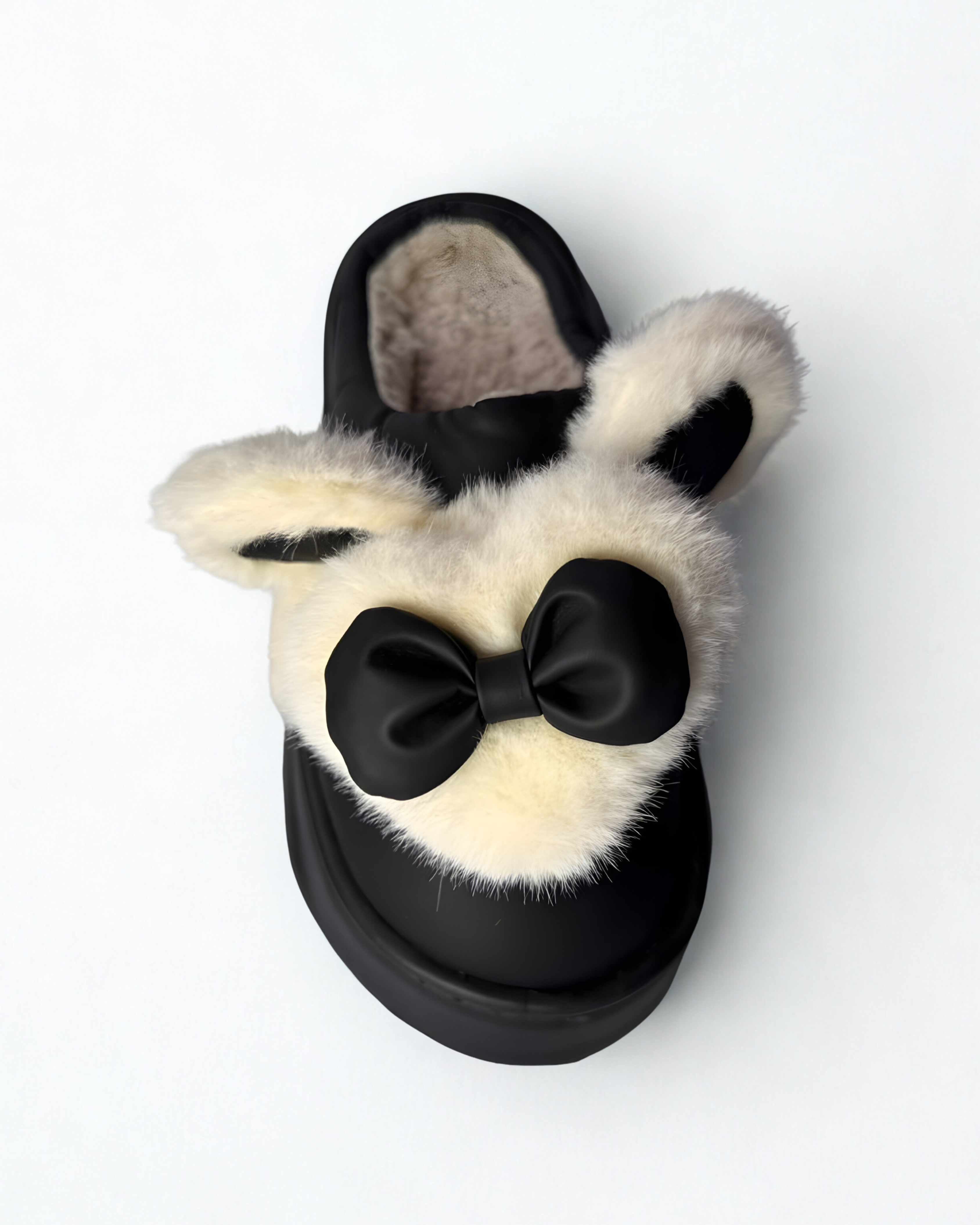 Black Women's Medicated Winter Slippers | Ultra-Soft Fur Shoes