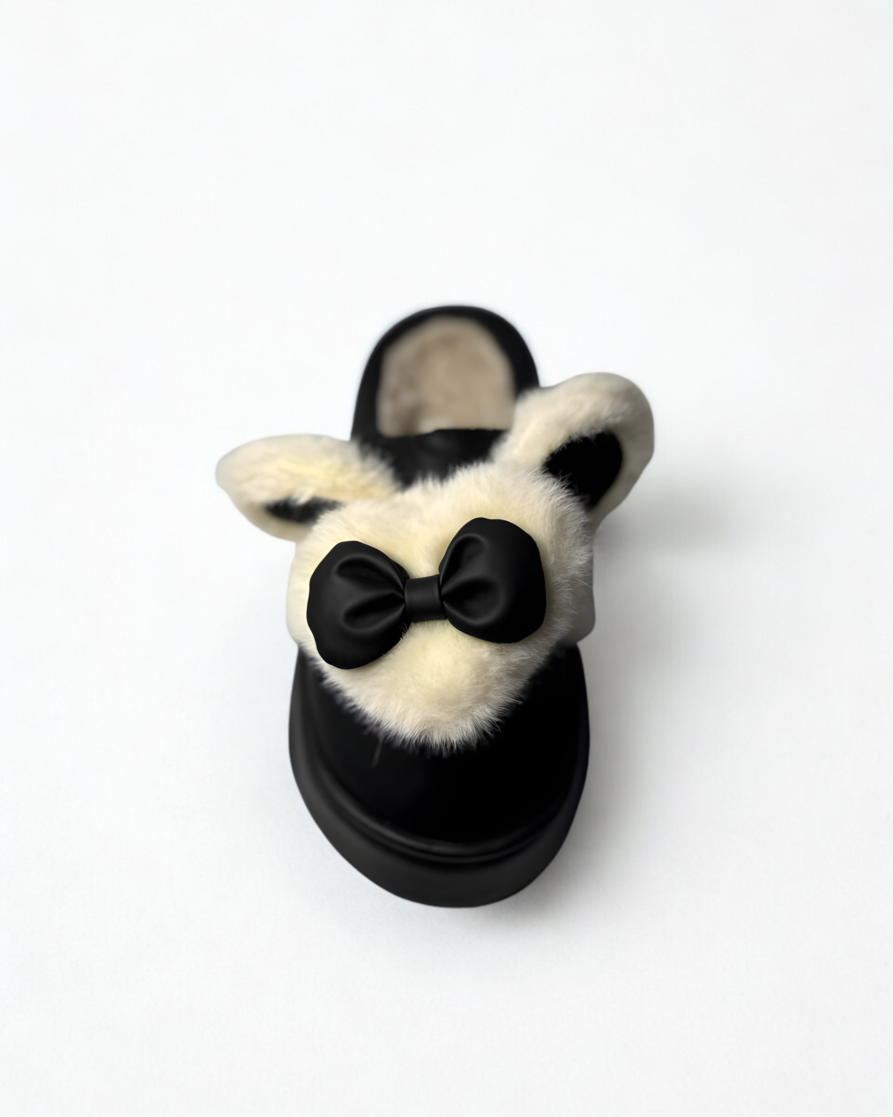 Black Women's Medicated Winter Slippers | Ultra-Soft Fur Shoes