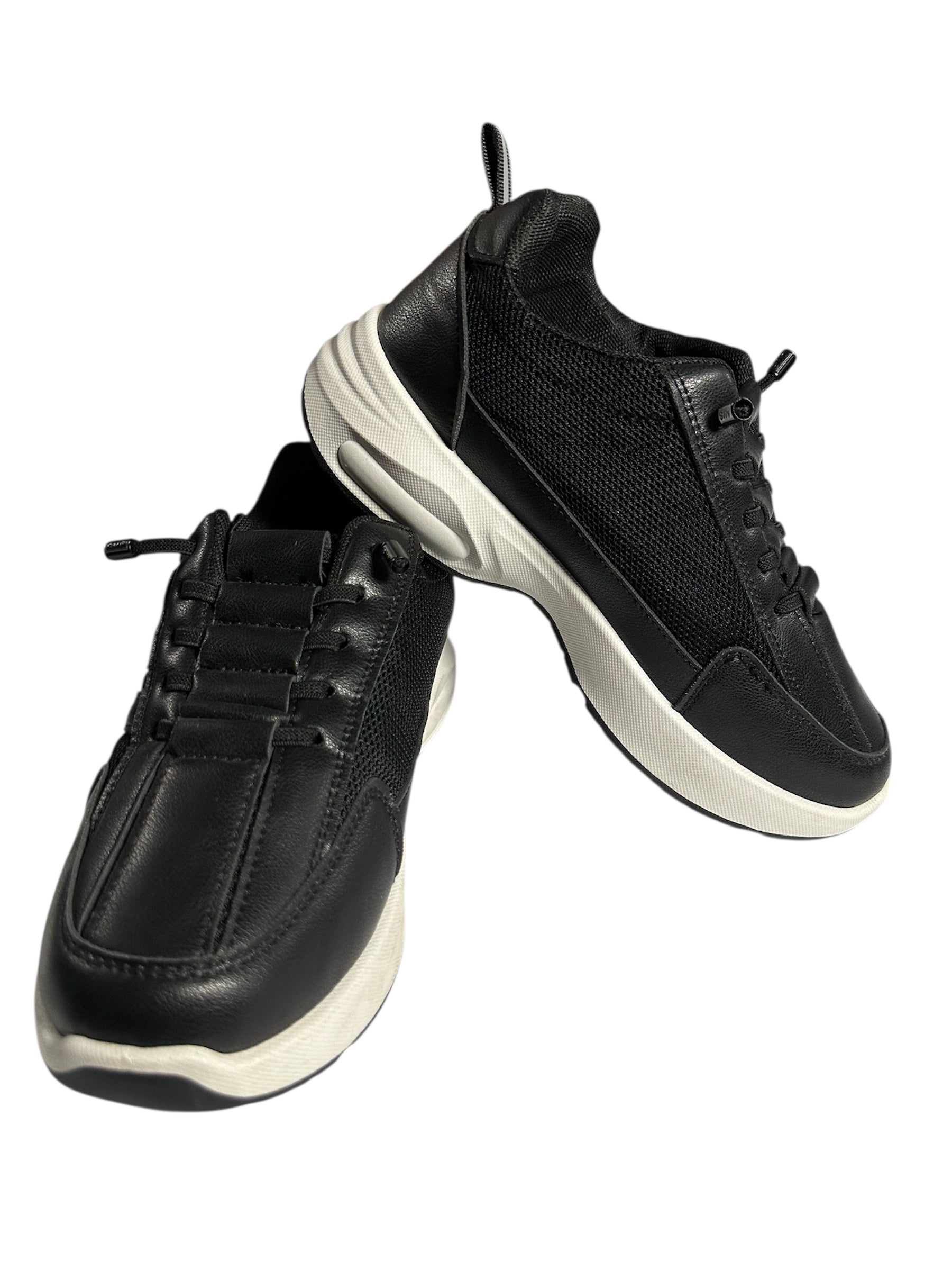 Black Stretch Lace Comfort Sneakers for Women