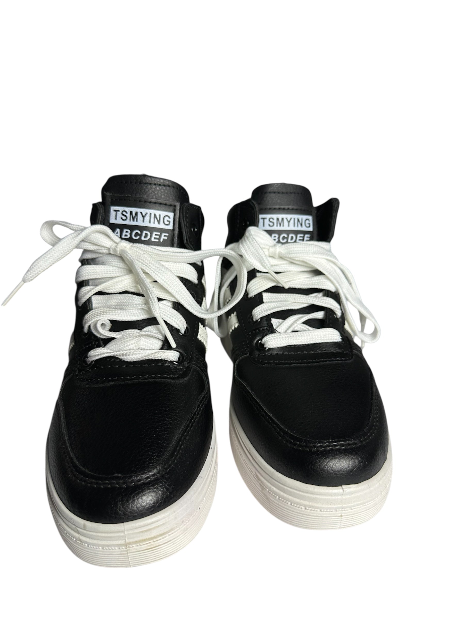 Black Long Sneakers with White Stripes – Casual Street Style