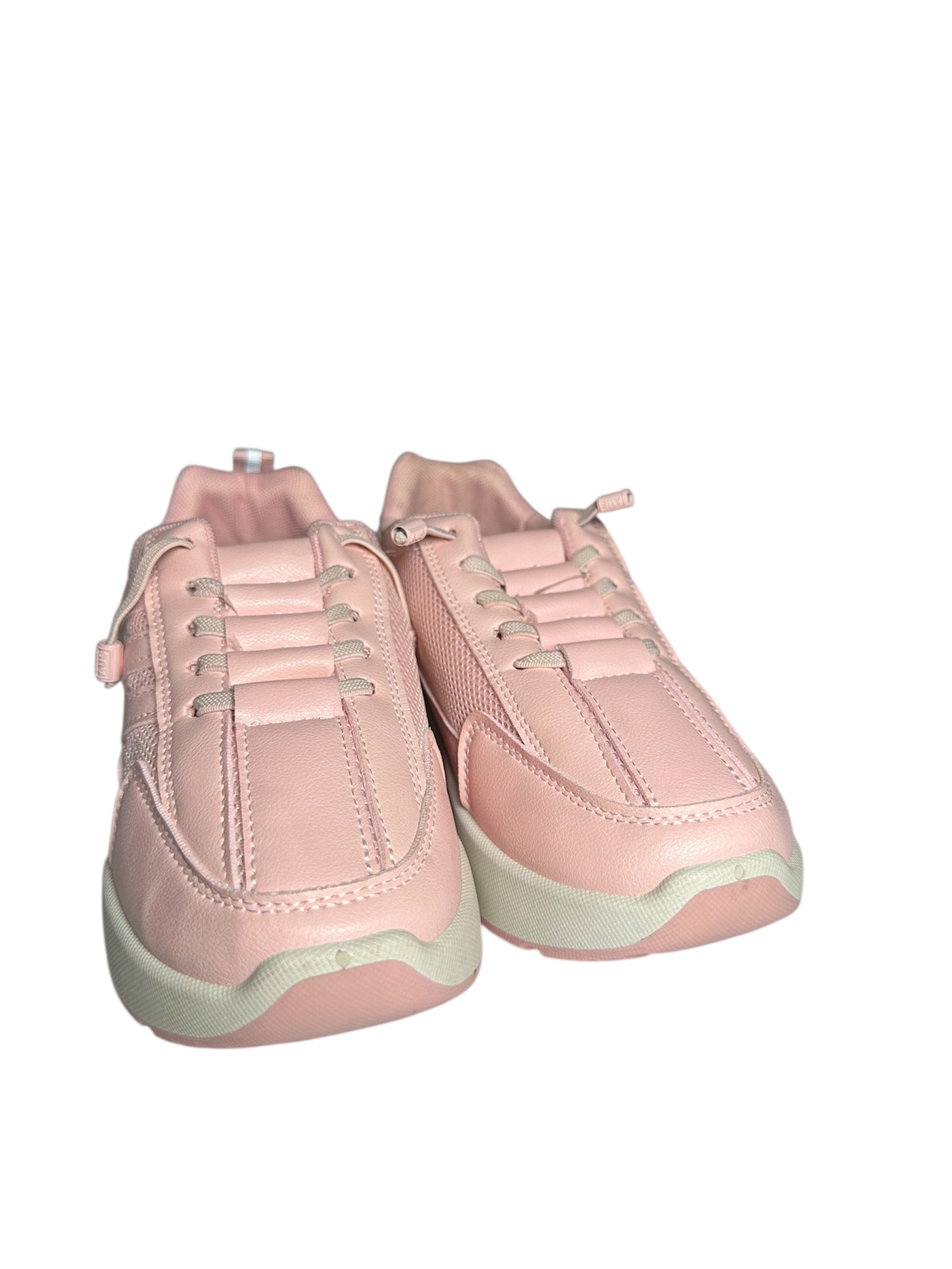 Pink Stretch Lace Comfort Sneakers for Women