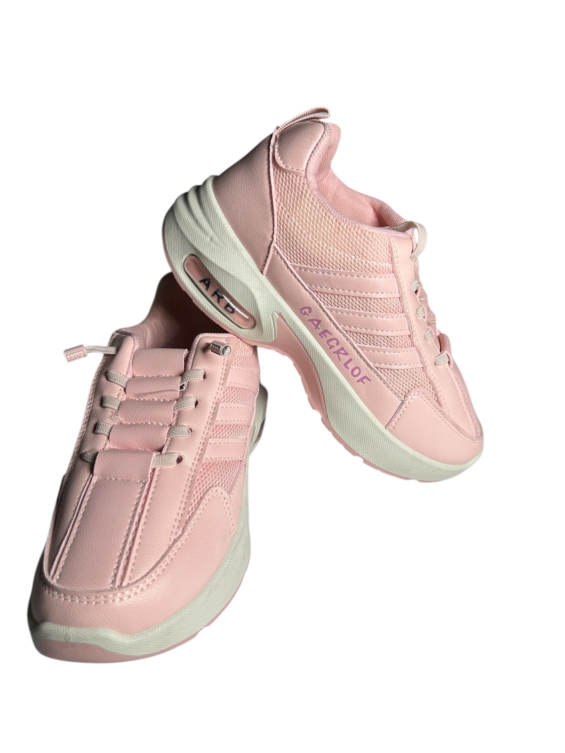 Pink Stretch Lace Comfort Sneakers for Women