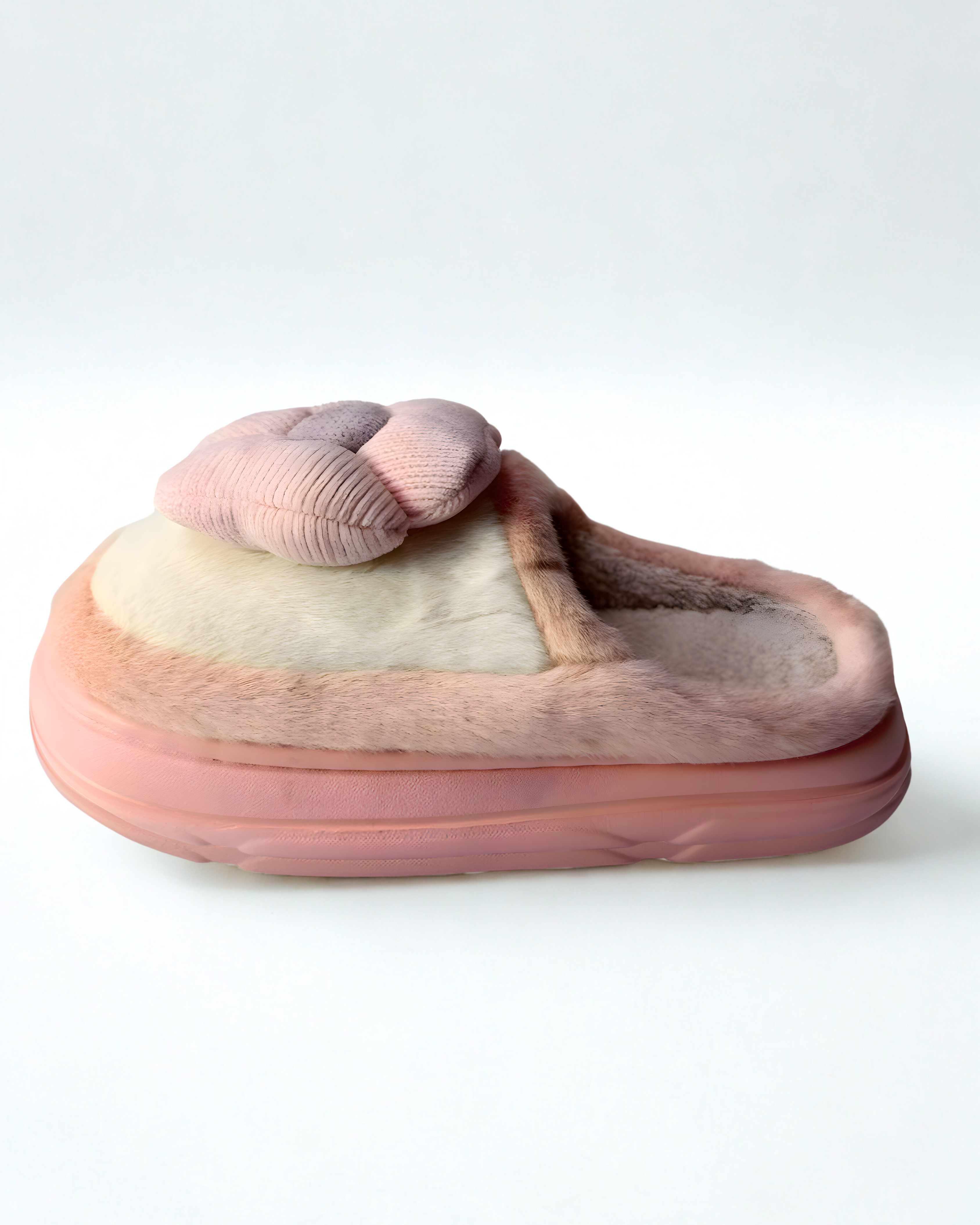 Pink Winter Fur Slippers for Women | Soft Medicated Sole Warm Slippers
